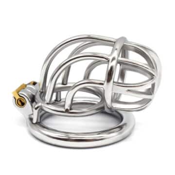 Metal Chastity Cage – Bent (Flat Ring) – Lucrezia and De Sade